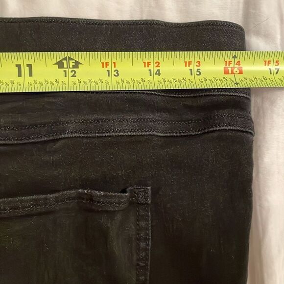 Spanx Black Distressed Pull On Ankle Skinny Jeans Womens Size XL Raw Hem - Picture 5 of 12